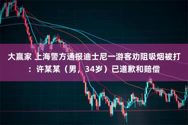 大赢家 上海警方通报迪士尼一游客劝阻吸烟被打：许某某（男，34岁）已道歉和赔偿